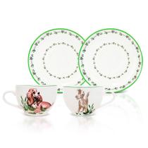 Conjunto de xícaras de chá e pires Disney Lady and the Tramp Bone China Conjunto de xícaras de chá e pires Disney Lady and the Tramp Bone China