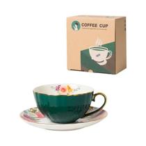 Conjunto De Xícaras E Pires De Café De Cerâmica Floral Vintage, Presente De Casamento Europeu De