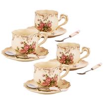 Conjunto de xícaras e pires de chá CHILDIKE European Porcelain 240mL