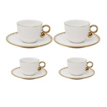 Conjunto de Xicaras Egg Em Porcelana Cha e Cafe 4 Unidades Conjunto de Xicaras Egg Em Porcelana Cha e Cafe 4 Unidades