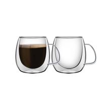 Conjunto De Xícaras Para Café 100ml Vidro Duplo Com Alças 2 Peças Tramontina 64760-440 Conjunto De Xícaras Para Café 100ml Vidro Duplo Com Alças 2 Peças Tramontina 64760-440