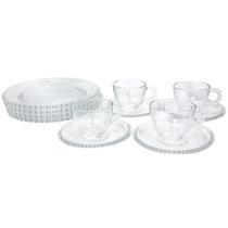 Conjunto De Xícaras Para Café 80ml Com 4 Pratos De Sobremesa 20cm Pearl - Wolff