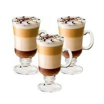 Conjunto de Xicaras Para Café Cappuccino Vidro Irish 120ml 3 Peças