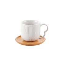 Conjunto De Xícaras Para Café Com Pires Em Cerâmica Oásis Branco Com 4 Peças 90ml Haüskraft
