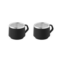 Conjunto de Xícaras para Café Tramontina Empilháveis em Aço Inox Preto 2 Peças 80 ml Tramontina Conjunto de Xícaras para Café Tramontina Empilháveis em Aço Inox Preto 2 Peças 80 ml Tramontina