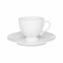 Conjunto De Xícaras Para Chá Com Pires Em Porcelana Soleil Com 12 Peças 200ml Oxford
