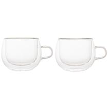 Conjunto de Xícaras para Chá e Cappuccino 240ml Vidro Duplo 2 Peças Lyor