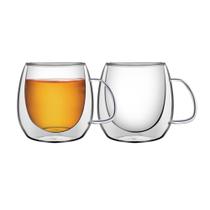 Conjunto De Xícaras Para Chá E Cappuccino 300ml Vidro Duplo Com Alças 2 Peças Tramontina 64760-460 Conjunto De Xícaras Para Chá E Cappuccino 300ml Vidro Duplo Com Alças 2 Peças Tramontina 64760-460