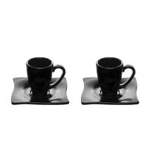 Conjunto De Xícaras Pires Elegance 80Ml 2Un Preto