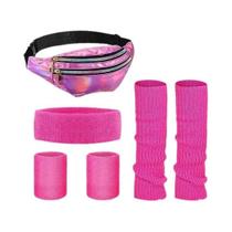 Conjunto De Yoga, Corrida E Caminhada Feminino Anos 80 Neon: Leggings Quentes, Carteiras Conjunto De Yoga, Corrida E Caminhada Feminino Anos 80 Neon: Leggings Quentes, Carteiras