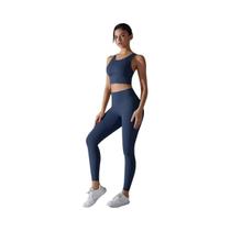 Conjunto De Yoga Feminino Com Top Esportivo À Prova De Choque E Calças De Corrida Para Academia