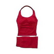 Conjunto De Yoga Feminino Com Top Halter E Leggings Esportivas Sem Costura, 2 Peças
