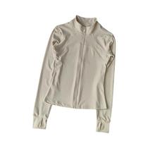 Conjunto De Yoga Feminino De Alta Qualidade Com Manga Longa, Jaqueta Esportiva Com Gola Alta À Prova