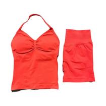 Conjunto De Yoga Feminino HISTELLO 2 Peças Top Sem Costura E Shorts Para Treino E Fitness