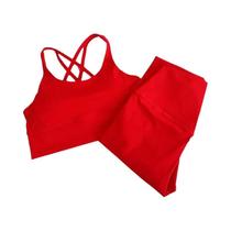 Conjunto De Yoga Feminino Respirável Com Costas Cruzadas, 2 Peças: Top Modelador De Bumbum E Calça