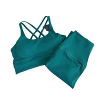 Conjunto De Yoga Feminino Respirável Com Costas Cruzadas, 2 Peças: Top Modelador De Bumbum E Calça