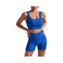 Conjunto de Yoga Feminino Sem Costura - 2 Peças com Cintura Alta