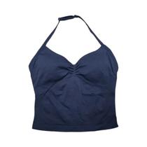 Conjunto De Yoga Feminino Sem Costura Com Top Halter E Shorts De Cintura Alta Para Academia E