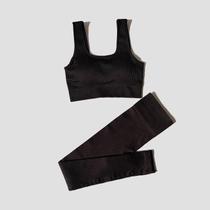 Conjunto de Yoga Feminino Sem Costura - Terno Fitness para Ginásio e Treino