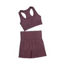 Conjunto de Yoga Sem Costura Feminino - Roupas de Ginástica e Fitness
