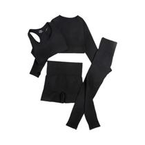 Conjunto de Yoga Sem Costura Feminino - Roupas de Ginástica e Fitness