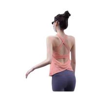Conjunto De Yoga Sexy Sem Mangas Para Mulheres Com Almofada No Peito, Top De Sutiã Esportivo Para
