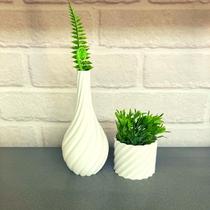 Conjunto Decoração Minimalista Vaso e Cachepot