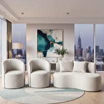 Conjunto Decorativo 02 Poltronas + Sofá Curvo Orgânico Nature Gaia Suede Branco - Montanaris Decor Conjunto Decorativo 02 Poltronas + Sofá Curvo Orgânico Nature Gaia Suede Branco - Montanaris Decor