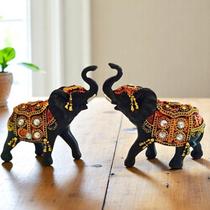 Conjunto Decorativo 2 PEÇAS Enfeite de Mesa Casal Elefantes Dourado com Brilho Resina Indiano Sabed Conjunto Decorativo 2 PEÇAS Enfeite de Mesa Casal Elefantes Dourado com Brilho Resina Indiano Sabed