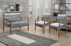 Conjunto Decorativo Anita Namoradeira + Poltronas Sala, Recepção Cinza 320 Conjunto Decorativo Anita Namoradeira + Poltronas Sala, Recepção Cinza 320