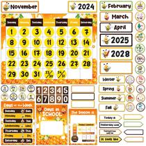 Conjunto decorativo de 157 peças com calendário de sala de aula Honey Bee