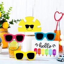 Conjunto decorativo de decoração de mesa com óculos de sol de madeira Hello Summer