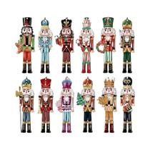 Conjunto Decorativo De Quebra-Nozes De Madeira Com 12 Peças Para Decoração De Natal E Presentes Conjunto Decorativo De Quebra-Nozes De Madeira Com 12 Peças Para Decoração De Natal E Presentes