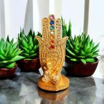 Conjunto Decorativo Kit Porta Incenso Dourado com Brilho de Buda e Trio de mini Budas Luxo Enfeite p Conjunto Decorativo Kit Porta Incenso Dourado com Brilho de Buda e Trio de mini Budas Luxo Enfeite p