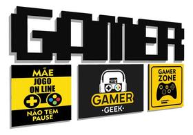 Conjunto Decorativo Placas Games E Letras Gamer