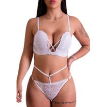 Conjunto Decote em U, Calcinha Fio - 3 Cores 4 Tam - Fascino Conjunto Decote em U, Calcinha Fio - 3 Cores 4 Tam - Fascino