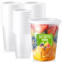 Conjunto Deli Containers NEEBAKE 30 de 950 ml com tampas herméticas e transparentes