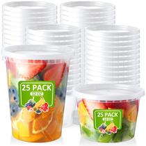 Conjunto Deli Containers NEEBAKE 50 com tampas de plástico de 480 ml e 960 ml