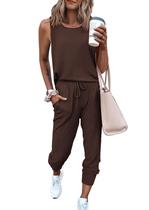 Conjunto Deportivo PRETTYGARDEN Marrón Sin Mangas Cuello Redondo XL Conjunto Deportivo PRETTYGARDEN Marrón Sin Mangas Cuello Redondo XL