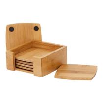 Conjunto Descanso Porta Copos Bambu Pés Emborrachados 7 Pçs Conjunto Descanso Porta Copos Bambu Pés Emborrachados 7 Pçs