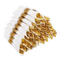 Conjunto descartável de talheres de plástico dourado, 200 unidades Joyido Conjunto descartável de talheres de plástico dourado, 200 unidades Joyido