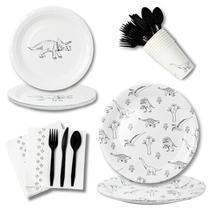 Conjunto descartável Dinosaur Party Plates, 9", copos, guardanapos e utensílios