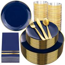Conjunto Descartável NOCCUR Azul Marinho com 350 Peças para 50 Pessoas Conjunto Descartável NOCCUR Azul Marinho com 350 Peças para 50 Pessoas