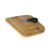 Conjunto Desenhado de Tábua de Bambu e Faca para Queijo - Lyor - Medindo, 5,5x22,5cm