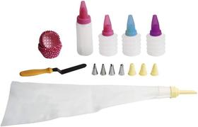 Conjunto Deunto e em Casa Cupcake e Muffin Doce de Cozinha 13 Peças, Mor, Pacote de 1