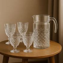 Conjunto Diamond com Jarra 1,48L e 6 Taças 200ml de Vidro Conjunto Diamond com Jarra 1,48L e 6 Taças 200ml de Vidro