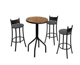 Conjunto Dinamarca 3 Banquetas 1 Mesa 60cm BM Tubulares