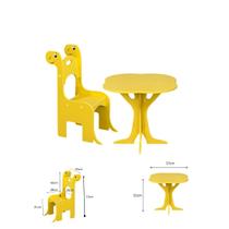 Conjunto Dino Infantil MDF Mesa Cadeira Quartos Escolas Conjunto Dino Infantil MDF Mesa Cadeira Quartos Escolas