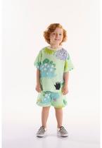 Conjunto Dino Infantil para Menino com Camiseta e Bermuda Três e Já Conjunto Dino Infantil para Menino com Camiseta e Bermuda Três e Já