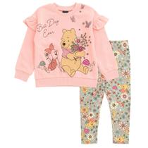 Conjunto Disney Winnie the Pooh e Leitão para Meninas Pequenas com Moletom Conjunto Disney Winnie the Pooh e Leitão para Meninas Pequenas com Moletom